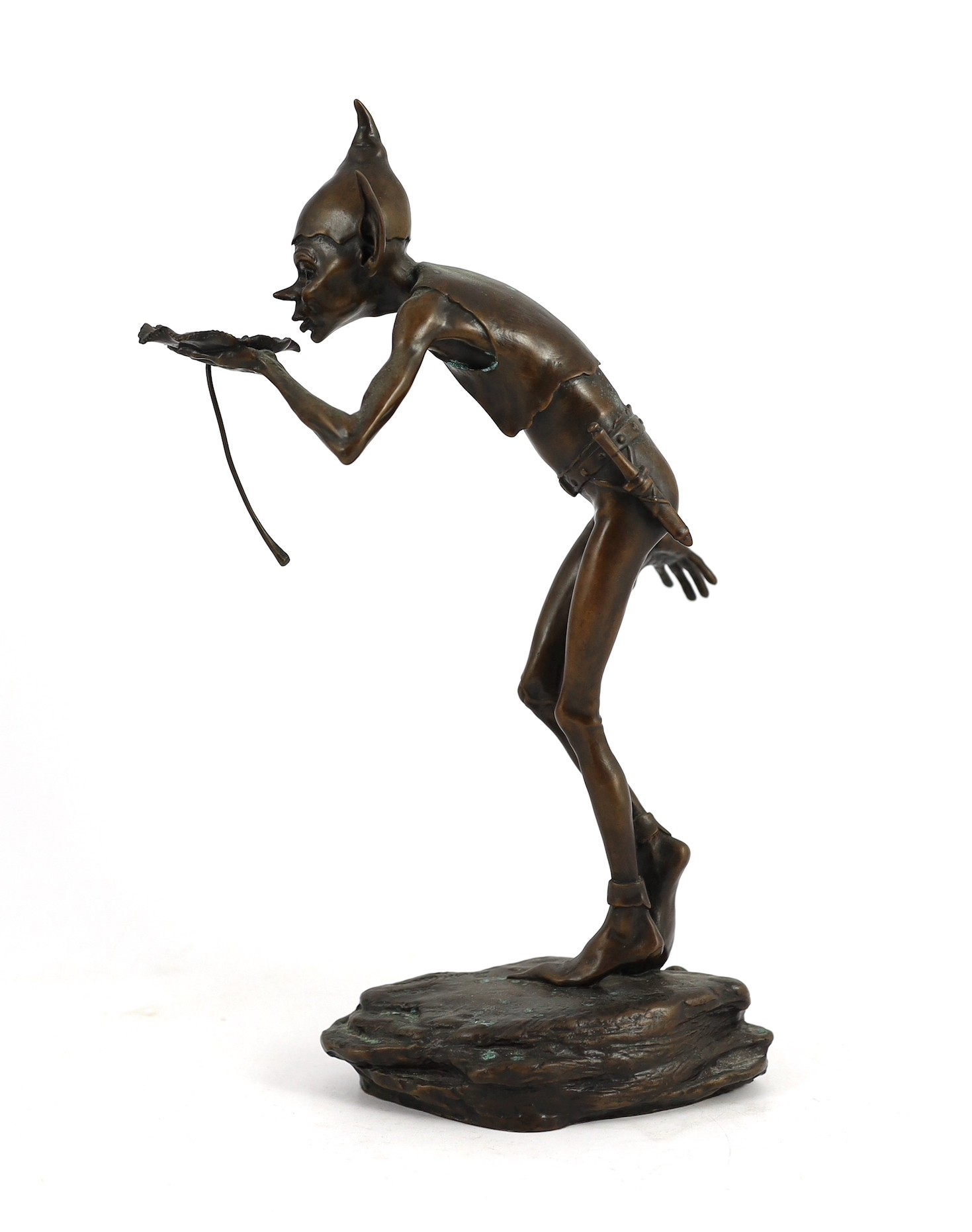 David Goode (British, b.1966). bronze; The Drinker, signed and dated 2014 and numbered 16, on - Image 2 of 4