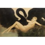 Louis Icart (1888-1950) 'Leda and the swan'drypoint etching with hand colouring,1934signed in