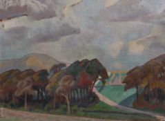 Roger Fry N.E.A.C. (British, 1866-1934) 'The Downs near Guildford'oil on wooden panelsigned40 x