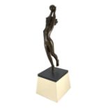 § § Sydney Harpley R.A. (British, 1927-1992), bronze, 'Girl with a beach ball', Signed beneath the