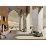 § § Cecil Rochfort D'Oyly-John (British, 1906-1993) Figures beneath arches, South of Franceoil on