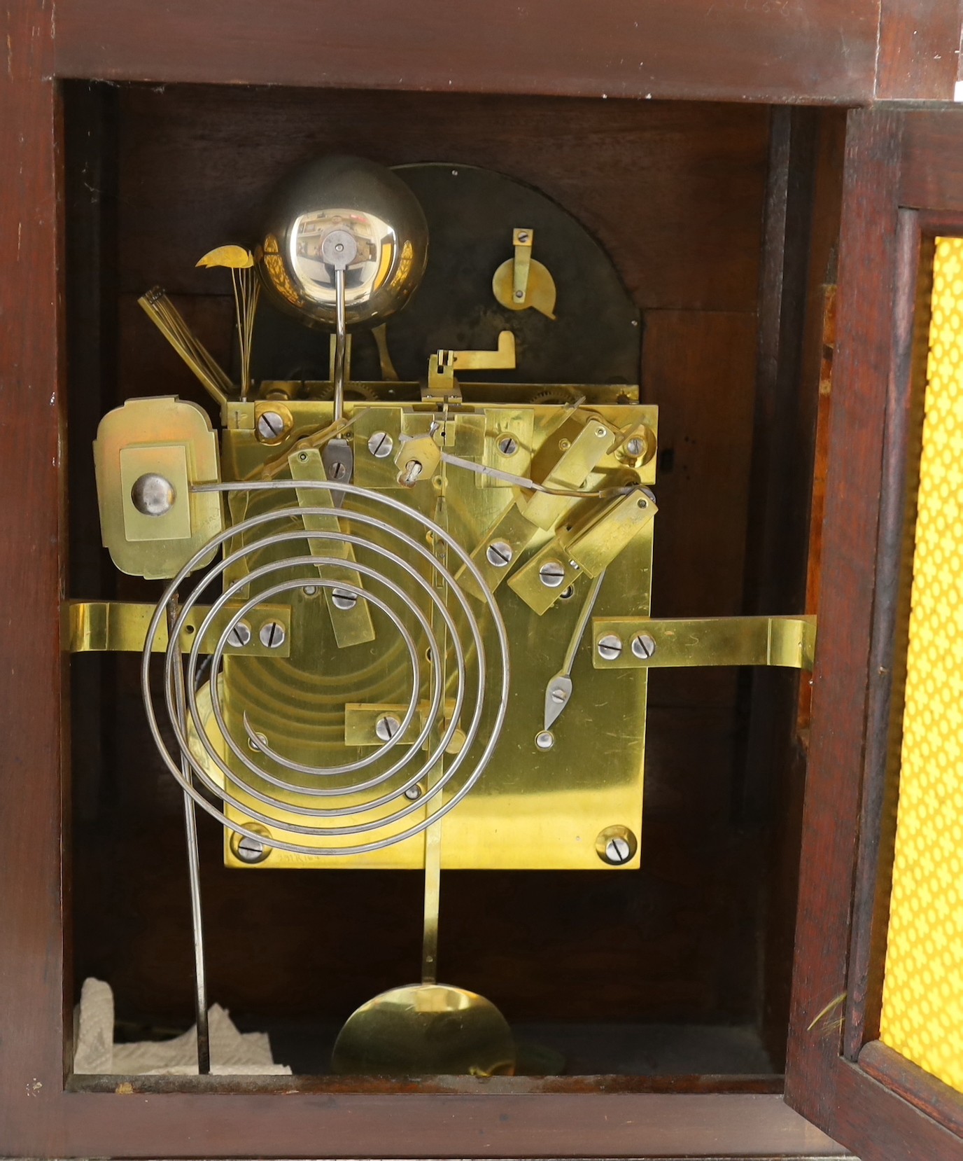 Boxell, Brighton, a Victorian mahogany chiming bracket clock, in arched architectural case with - Image 4 of 4