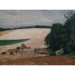 Christopher Richard Wynne Nevinson A.R.A. (British, 1889-1946) Farm in a landscapeoil on wooden