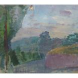 § § Fred Cuming R.A. (1930-2022) Landscape with lamp postoil on boardsigned, with a copy of the