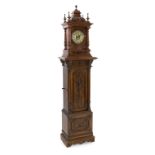 A Symphonion oak musical longcase hall clock, c.1895, playing 13.5in. discs, of architectural form