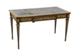 Francois Linke. A Louis XVI style gilt bronze mounted mahogany bureau plat, Linke Index number: