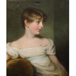 Circle of Hugh Douglas Hamilton (British, c.1740-1808) Portrait of a young lady, head and shoulders,