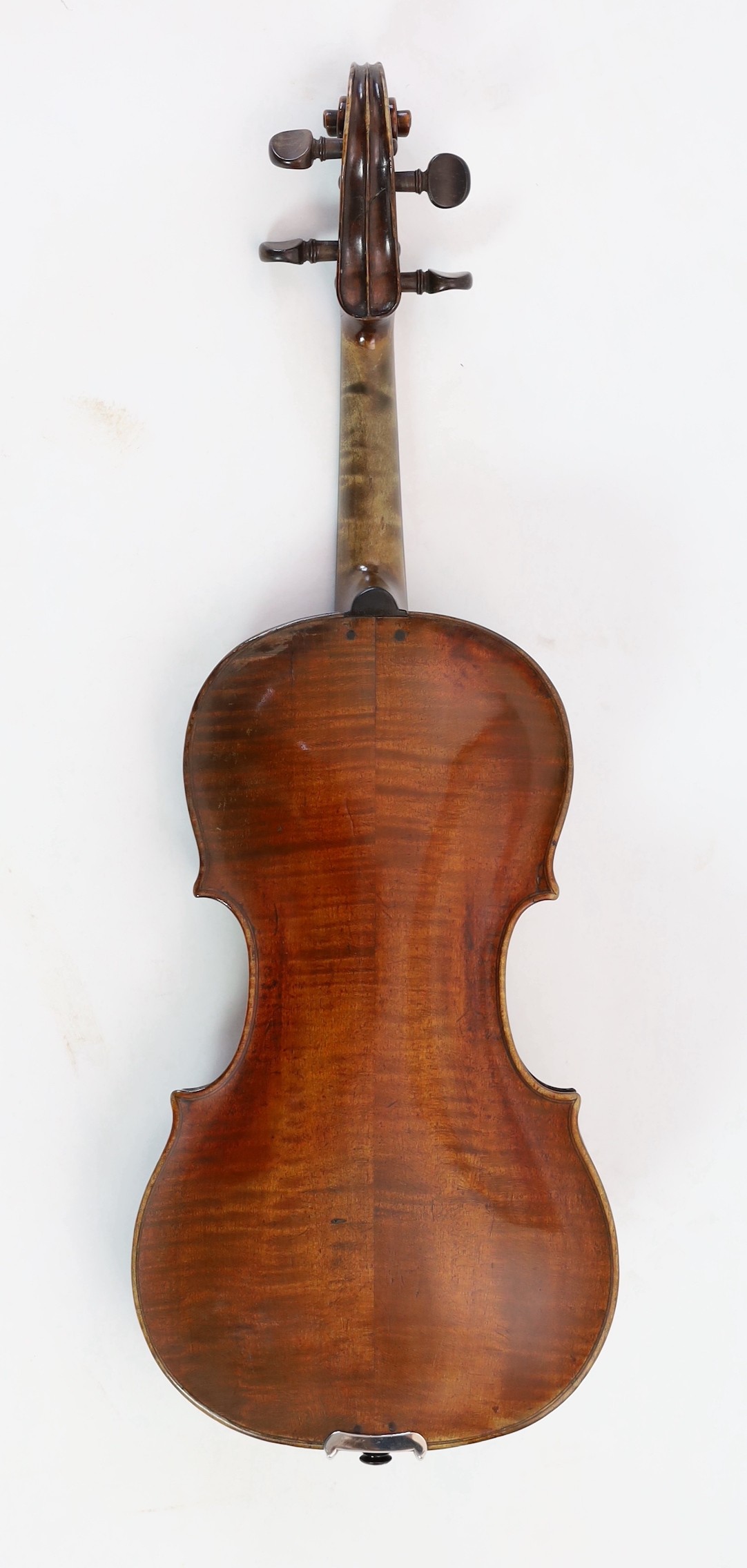 A 19th century violin attributed to Klotz school, unlabelled, the back and sides with medium curl, - Image 9 of 10