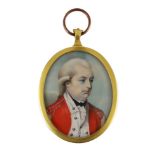 English School c.1800 Portrait miniature of an Irish army officerwatercolour on ivoryIvory