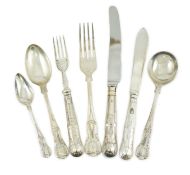 An Elizabeth II modern canteen of silver Kings pattern cutlery for twelve, by William Yates Ltd,