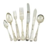 An Elizabeth II modern canteen of silver Kings pattern cutlery for twelve, by William Yates Ltd,