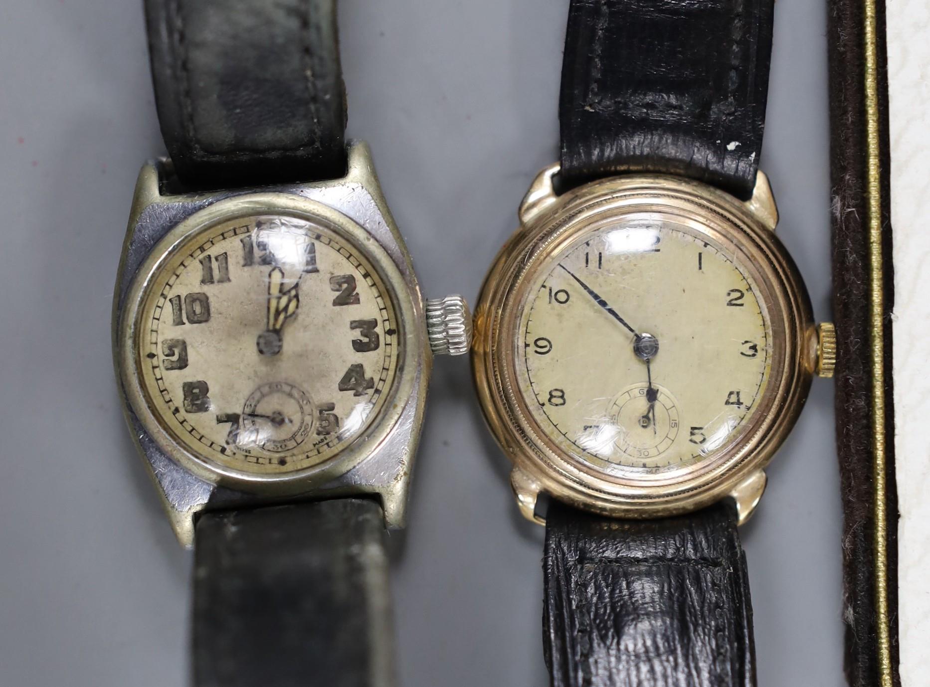 Three assorted wrist watches, including yellow metal and steel cased. - Image 2 of 3