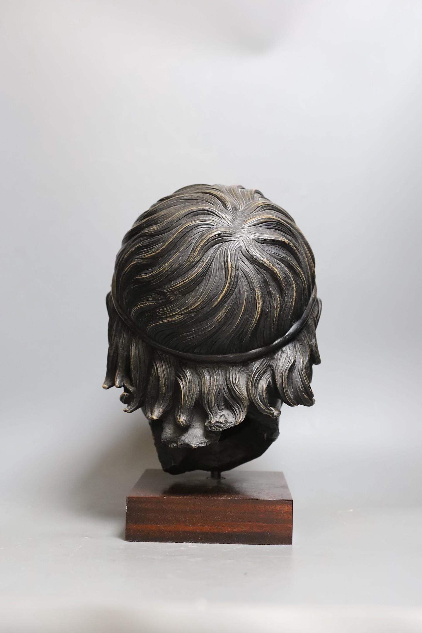 A bronzed composition figure of a classical head. 32cm tall - Image 3 of 3