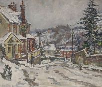 Vincent Lines (1909-1968), oil on board, 'Cooper's Arms, Crowboro', signed with Exhibition labels
