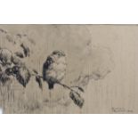 Harry Rountree (1878-1950), etching, 'Really Wet', 11 x 17cm