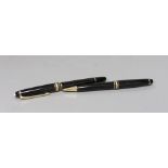 A Montblanc fountain pen and a matching ballpoint pen