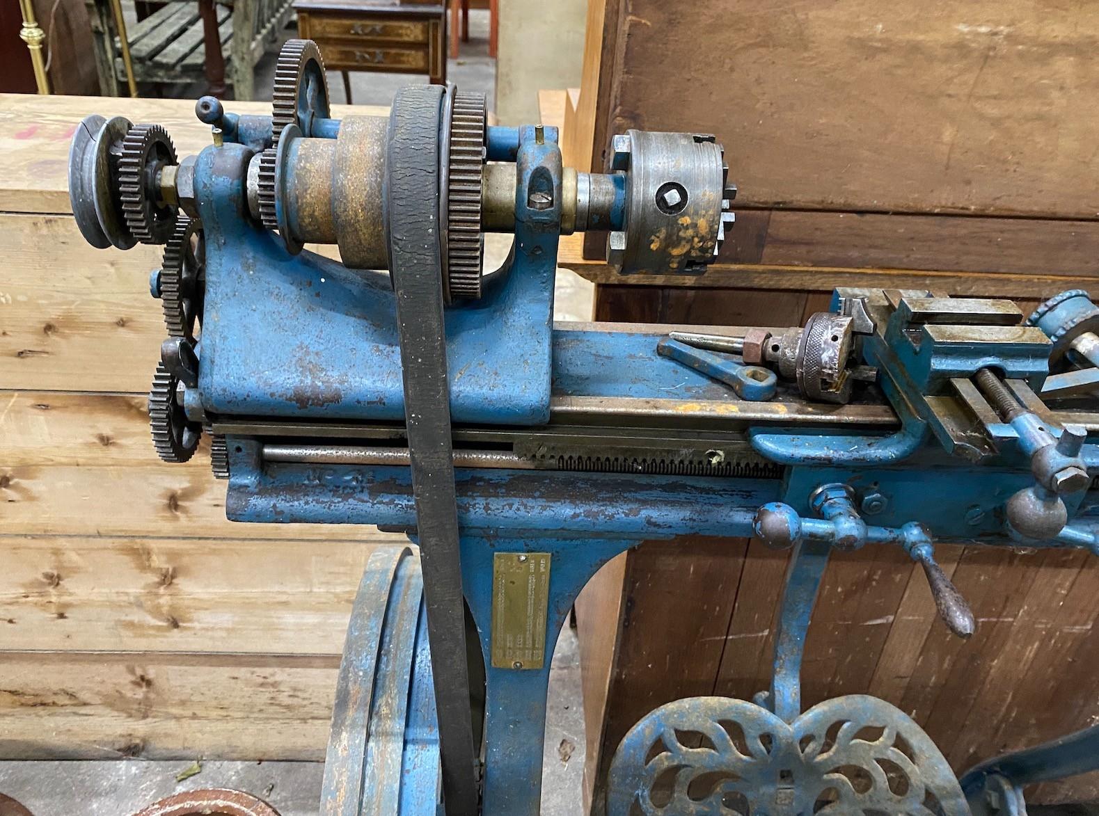 A Myford metalworkers lathe, with a three jaw chuck, width 108cm, height 116cm - Image 2 of 4