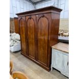 A Victorian mahogany compactum wardrobe, length 199cm, depth 65cm, height 208cm
