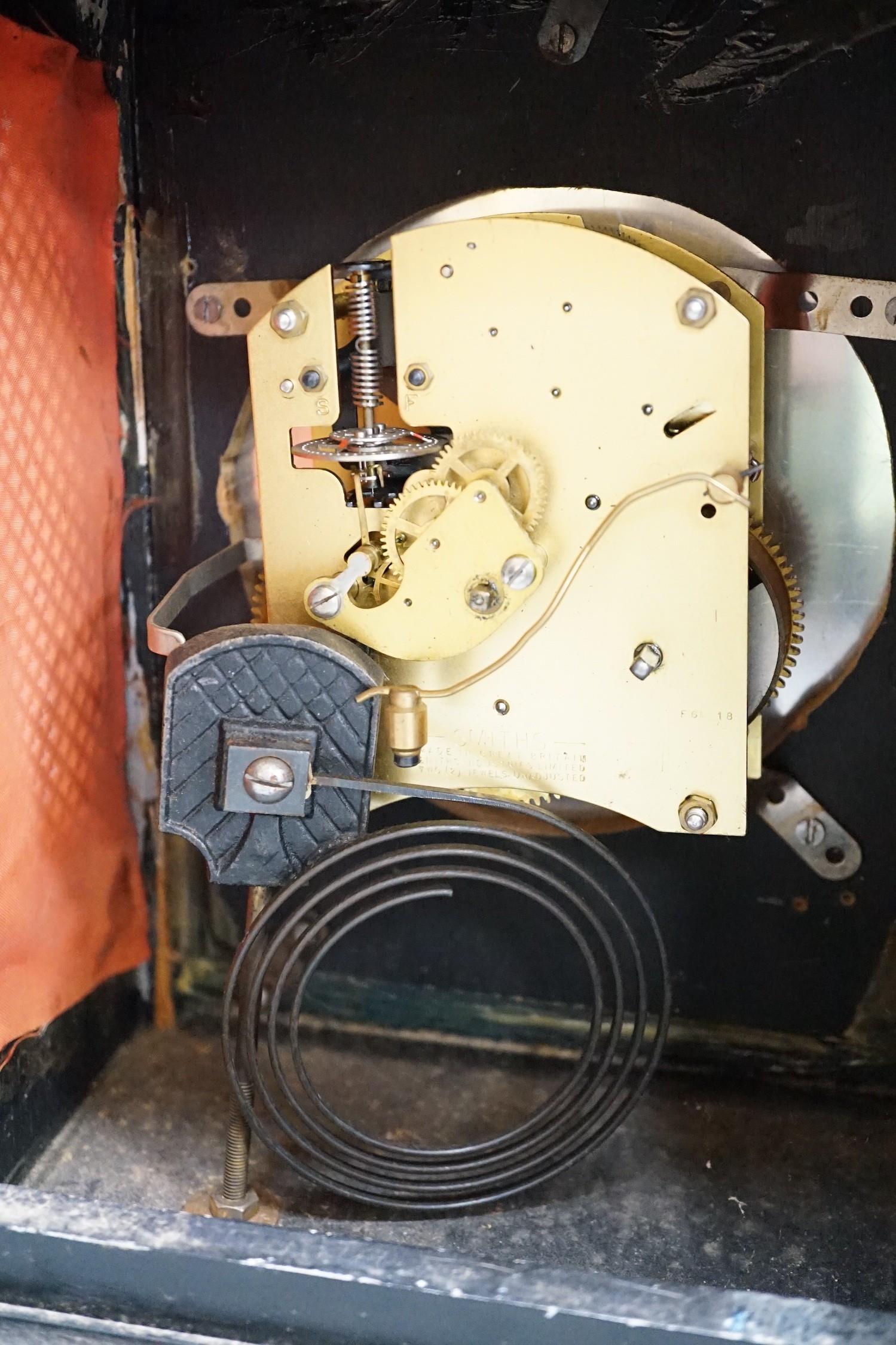 An ebonised bracket clock, 40cm - Image 4 of 4