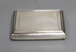 An early Victorian silver rectangular bombe shaped snuff box, by Nathaniel Mills, Birmingham,