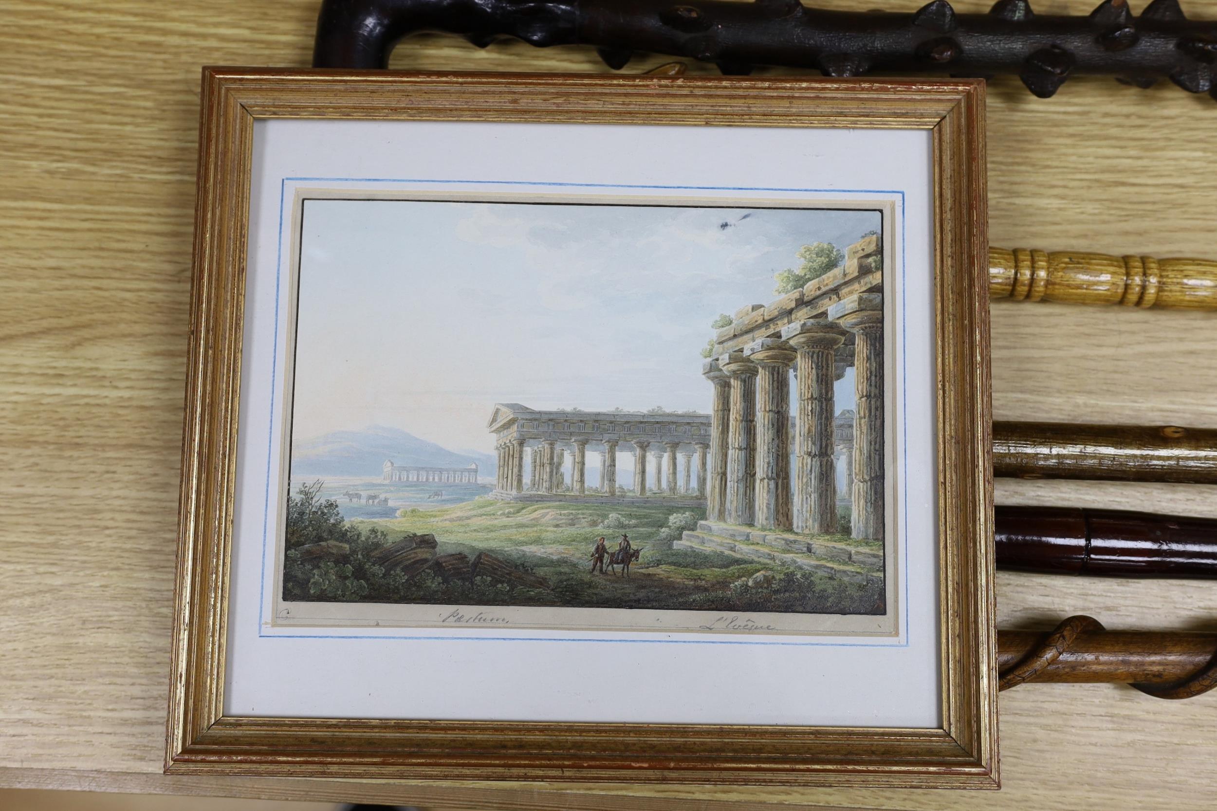 Attributed to Johann Baptist Marzohl (1792-1863), watercolour, 'The Parthenon, Athens', 16 x 24cm - Image 2 of 2