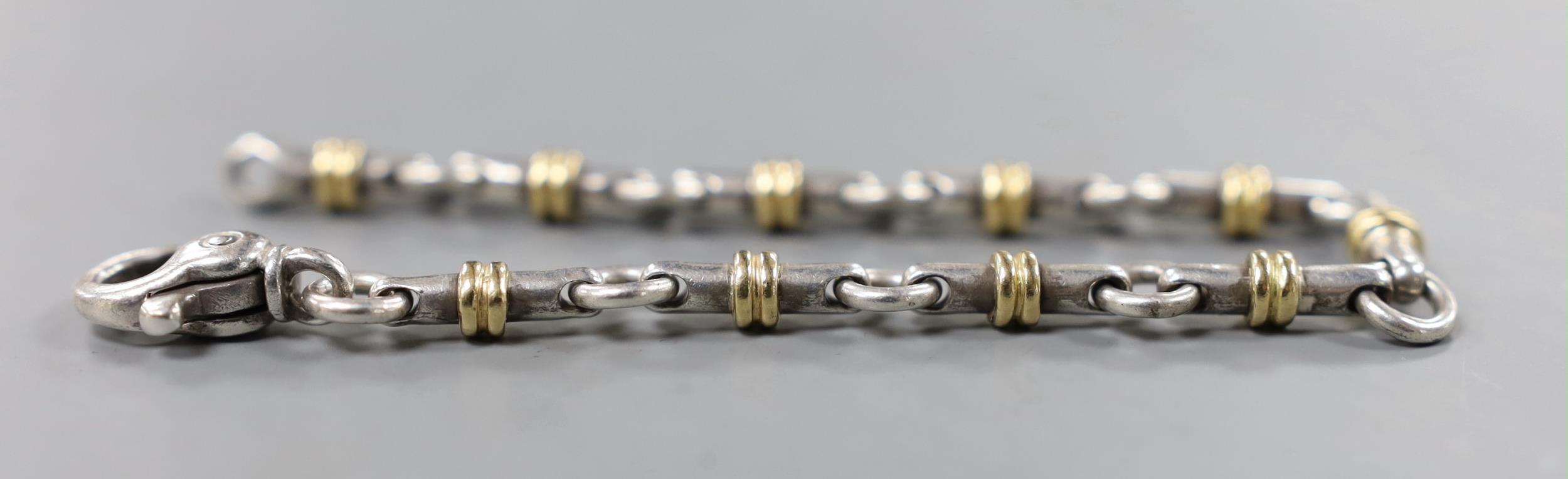 A Tiffany & Co. white and yellow metal bracelet, 18cm. - Image 2 of 2