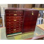 A modern brass mounted mahogany collectors chest, width 80cm, depth 28cm, height 63cm