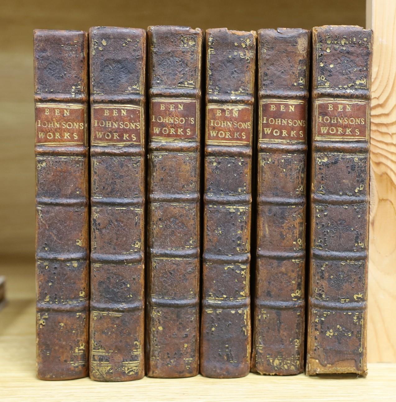 ° ° Johnson, Ben - The Works of Ben. Johnson, 6 vols, 8vo, blind panelled calf, with 12 engraved