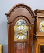 A modern mahogany cased moonphase longcase clock, height 206cm