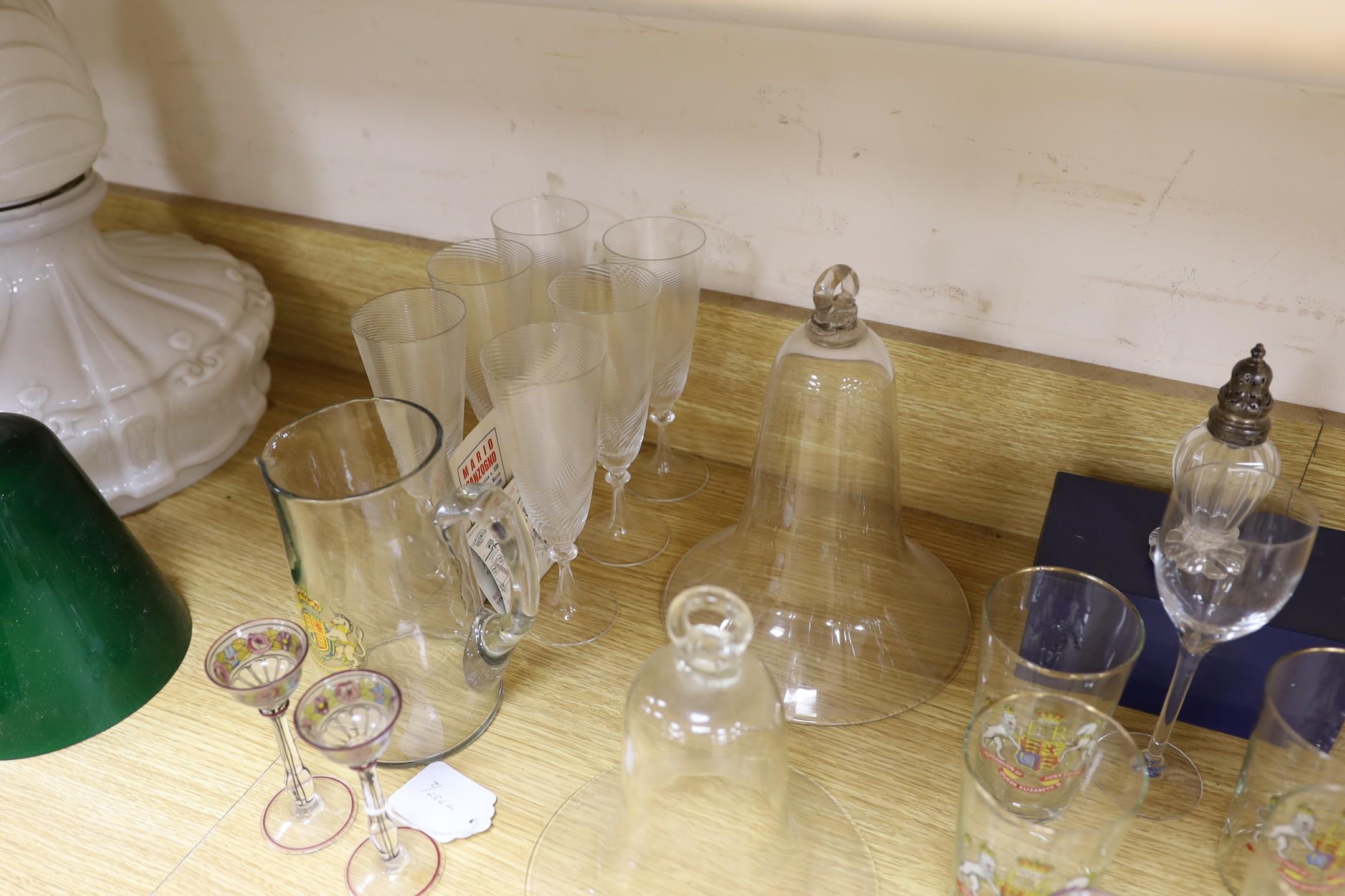 A selection of glassware, to include a set of six Murano wine glasses, four Meyr’s Neffe style - Image 4 of 4
