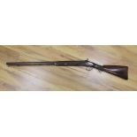 A 19th century percussion cap musket, indistinctly signed to plate. 116cm long