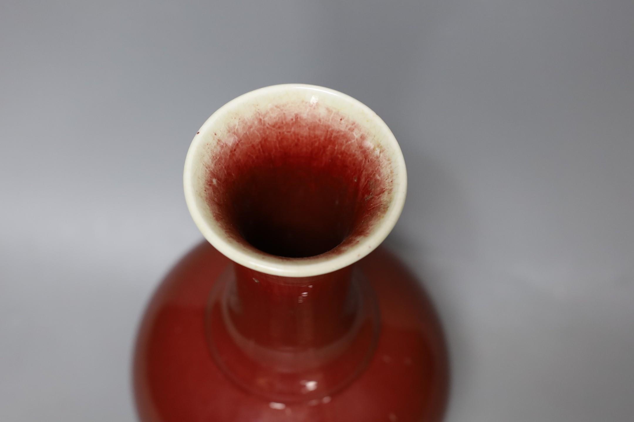 A Chinese ox blood bottle vase, mark to base 27cm - Image 3 of 4