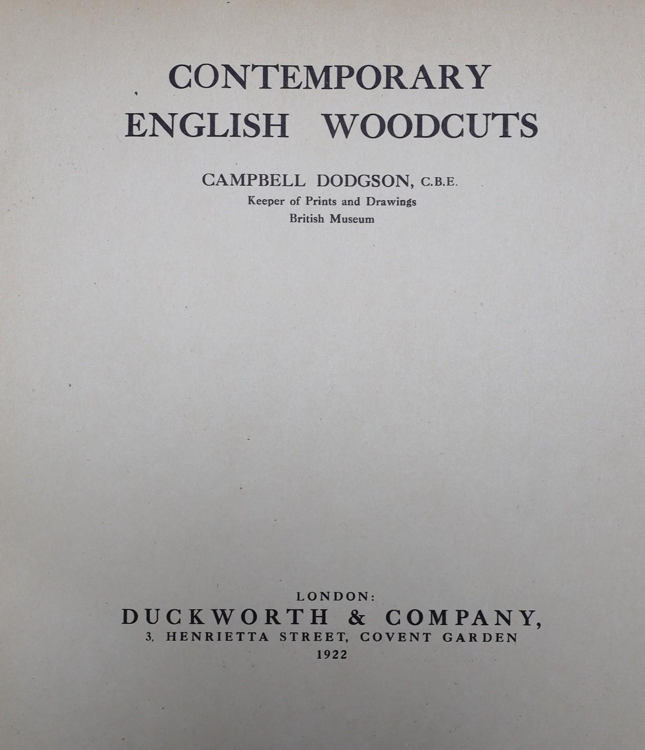 ° ° Dodgson, Campbell - Contemporary English Woodcuts, one of 550, folio, original half cloth, - Image 2 of 2