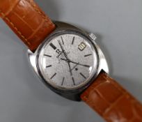 A gentleman's stainless steel Omega Constellation automatic wrist watch, with original box, on