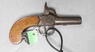 A 19th century percussion pocket pistol, 16.5cms long