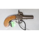 A 19th century percussion pocket pistol, 16.5cms long