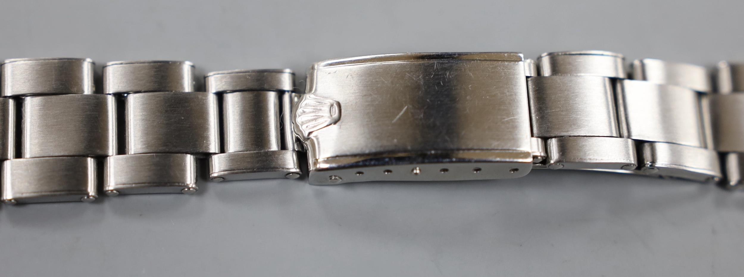 A gentleman's stainless steel Rolex wrist watch bracelet, numbered 7205 and 57, 15.8cm. - Image 2 of 4