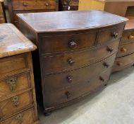 A Regency mahogany bowfront chest, width 104cm, depth 54cm, height 96cm