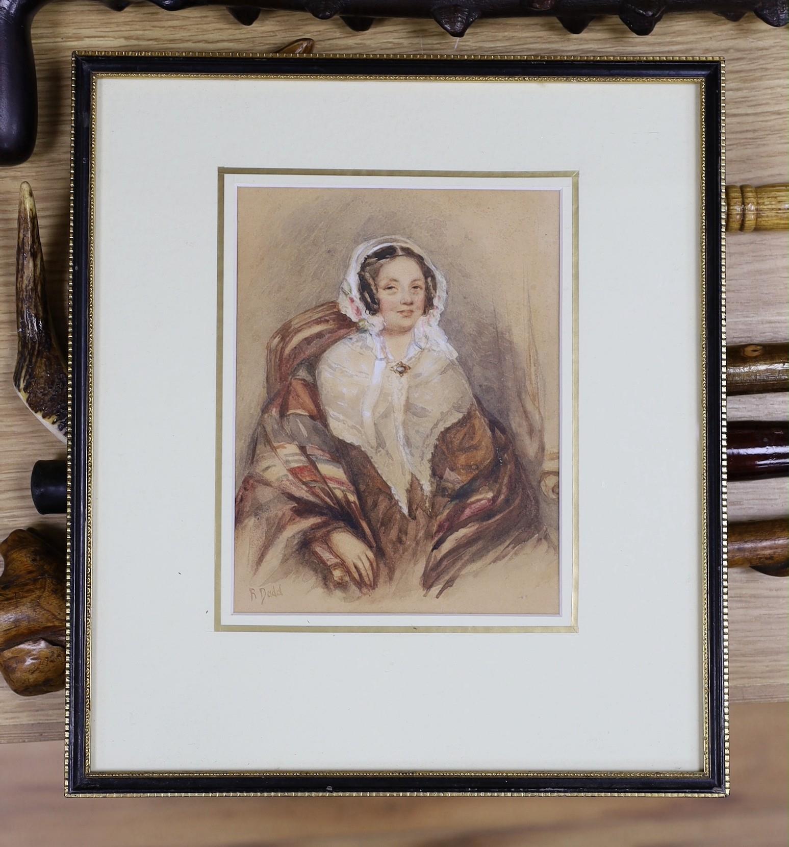 Richard Dadd (1817-1887), watercolour, Portrait of a young lady, signed, 19 x 14.5cm - Image 2 of 3