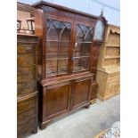 A Victorian mahogany bookcase, length 120cm, depth 45cm, height 201cm