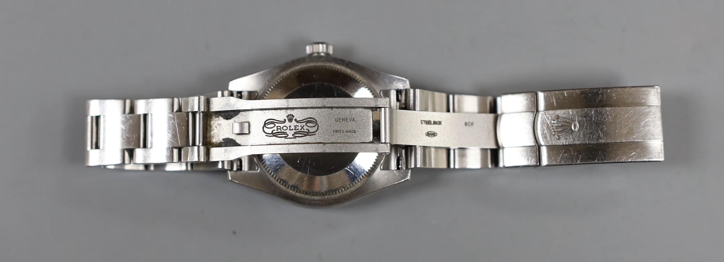 A lady's 2011 stainless steel Rolex Oyster Perpetual wrist watch, on a stainless steel Rolex - Image 3 of 5