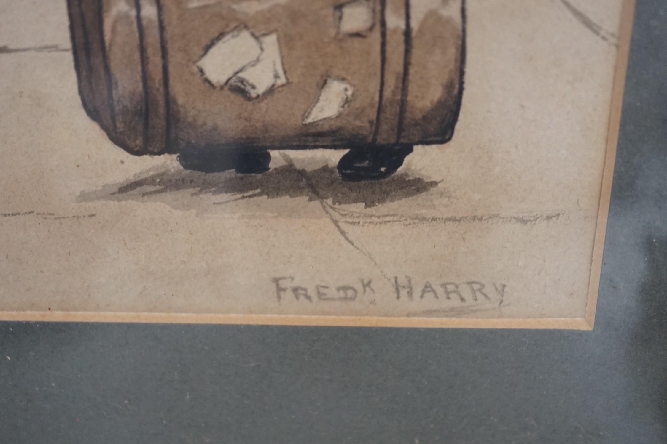 Frederick Harry (1887-1930), set of four ink and watercolour cartoons, signed, 24 x 18cm - Image 2 of 6