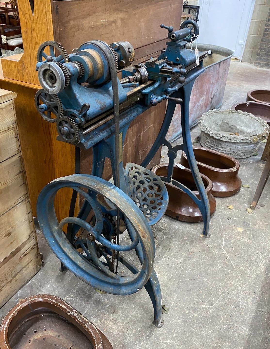 A Myford metalworkers lathe, with a three jaw chuck, width 108cm, height 116cm - Image 4 of 4