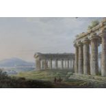 Attributed to Johann Baptist Marzohl (1792-1863), watercolour, 'The Parthenon, Athens', 16 x 24cm