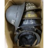 Six various wartime steel helmets