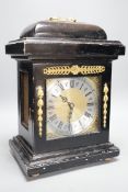 An ebonised bracket clock, 40cm