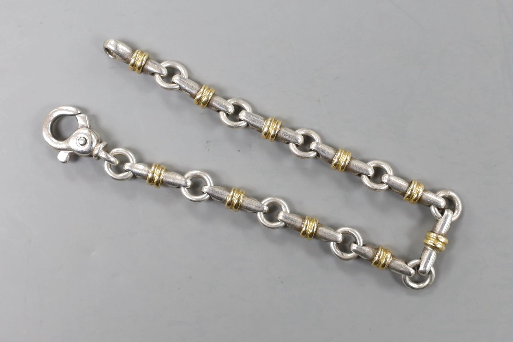 A Tiffany & Co. white and yellow metal bracelet, 18cm.