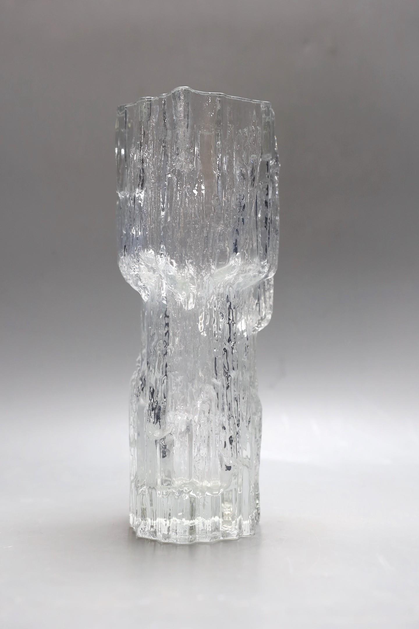 A Tapio Wirkkala clear glass art vase by Iittala Glass, Finland, etched signature marks to base. - Image 2 of 2