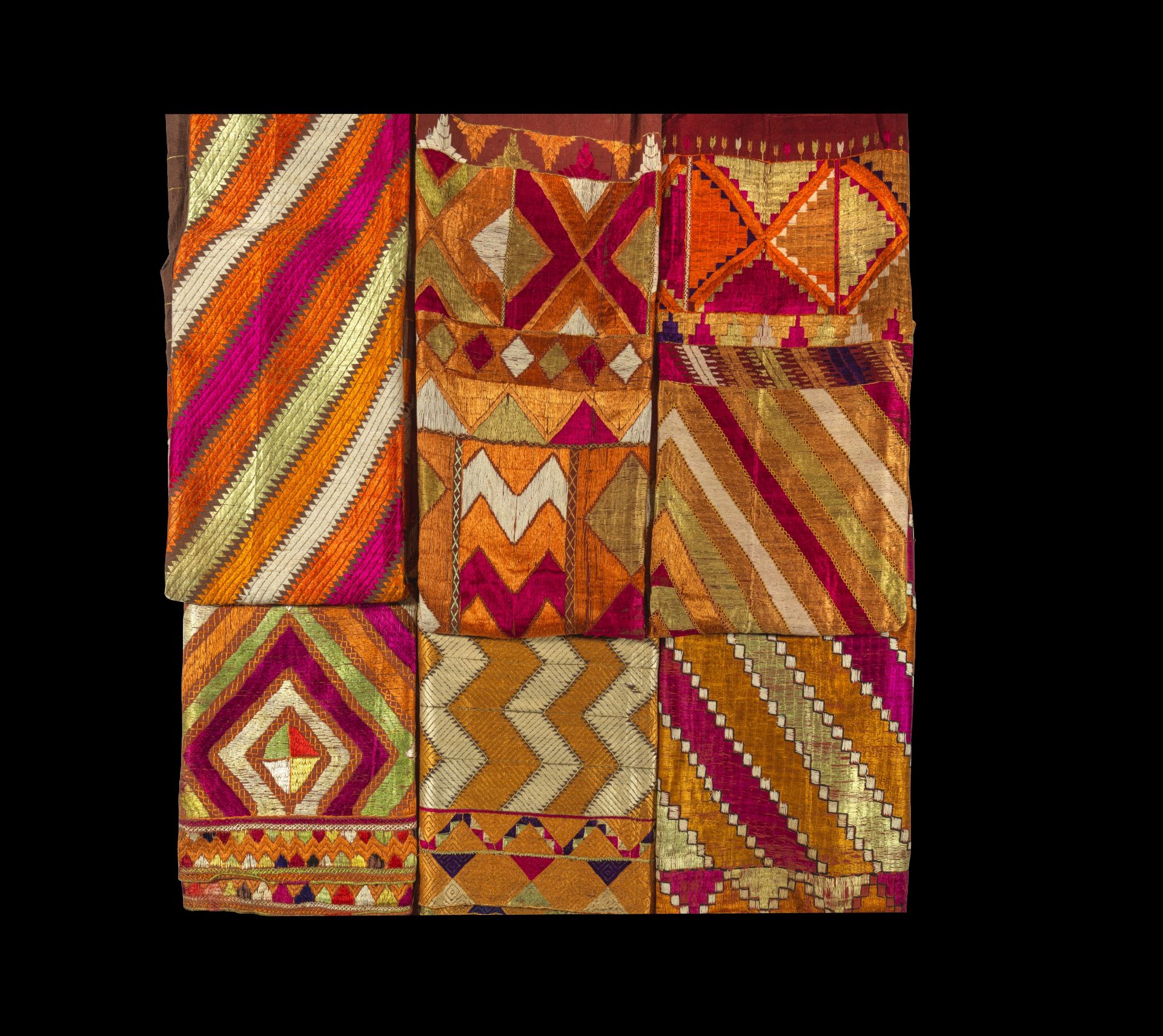 Small collection of Phulkari Textiles.