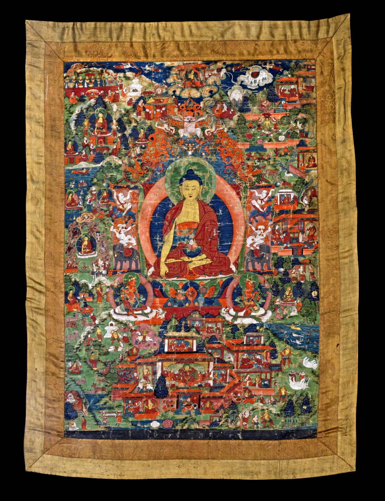 Beautiful thangka with Buddha Shakyamuni. 